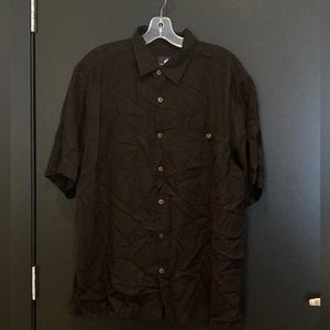 CARIBBEAN JOE Black Short Sleeve Button Shirt